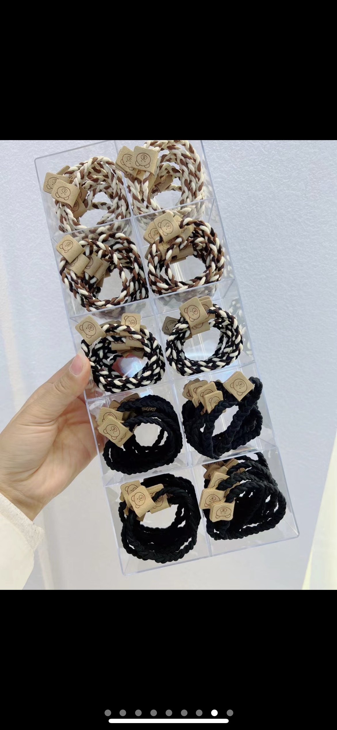 【100 Sets 】 New Korean version best-selling hair tie and hair accessory, internet-famous leather band hair band details Picture