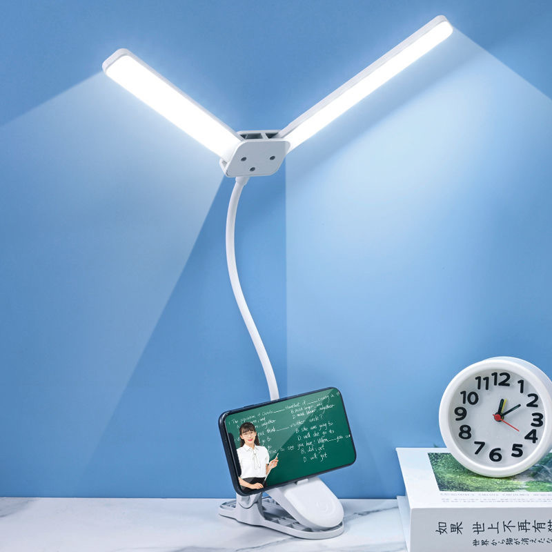 Clip-on LED desk lamp for eye protection, children's vision protection, rechargeable plug-in special reading lamp for student dormitories details Picture