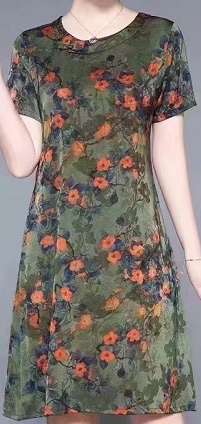 Summer women's dress and silk-like dress for middle-aged and elderly people Specification image