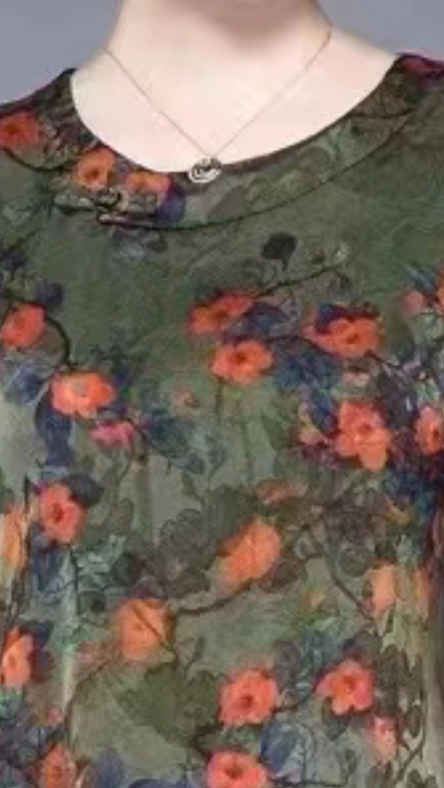 Summer women's dress and silk-like dress for middle-aged and elderly people details Picture