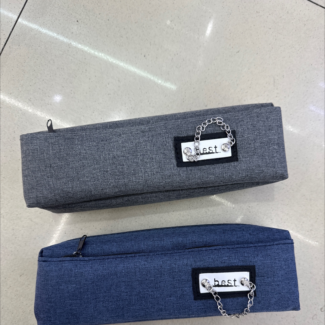 Men's double-layer pen case with lining 7944 details Picture