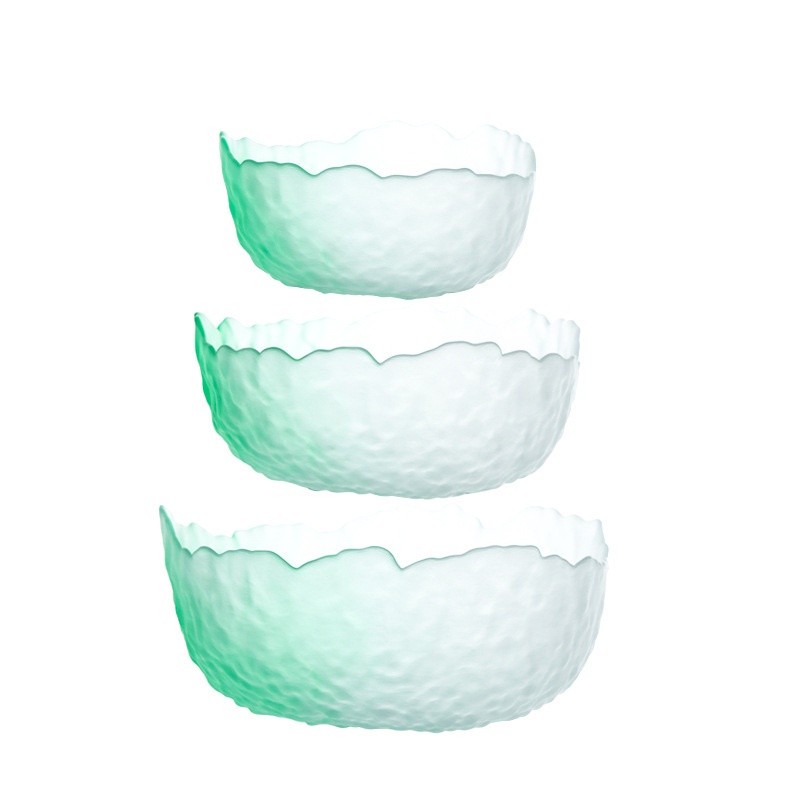 ins玻璃盘子日式锤纹沙拉碗盘子家用碗盘清新风点心零食干果盘 详情图1