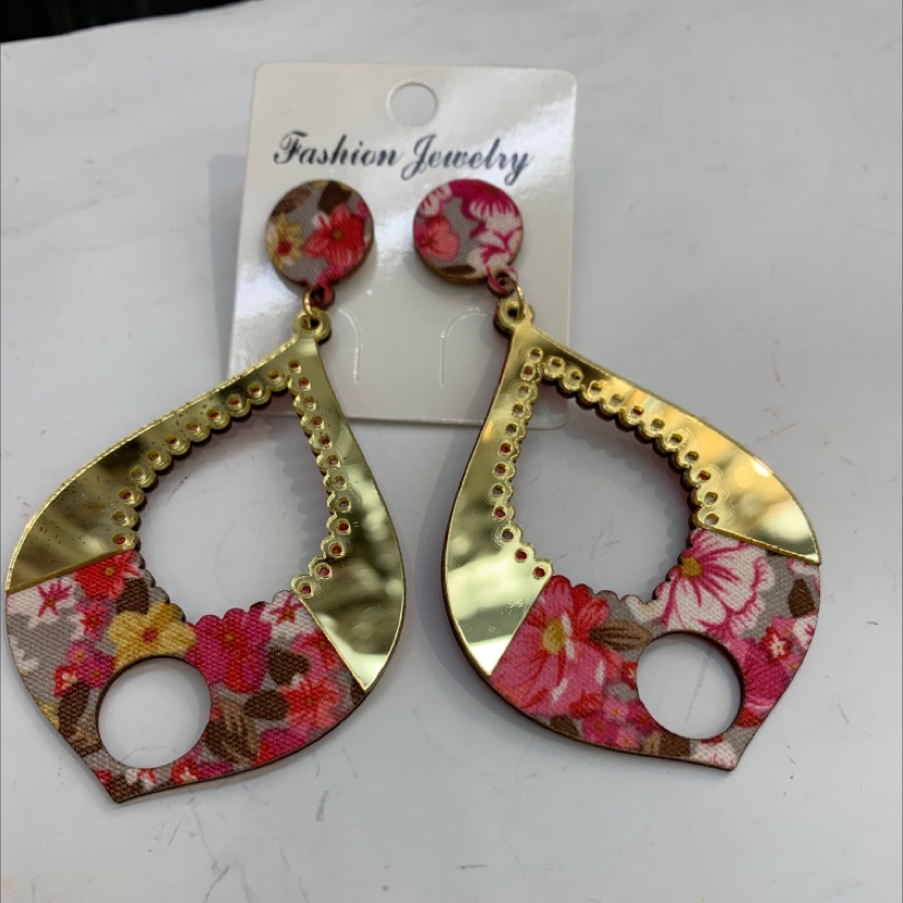 时尚潮流花布拼接设计风格耳环尚美饰品-62