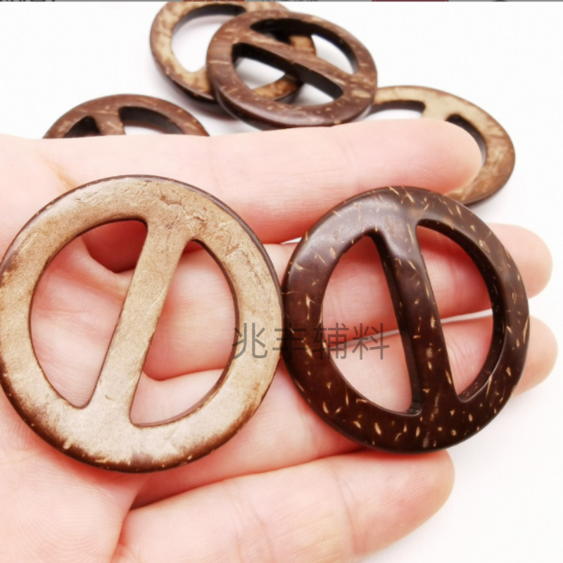 Swimsuit, new coconut button, coconut shell waist, V-shaped button, round three-button, coat accessory, belt button Specification image