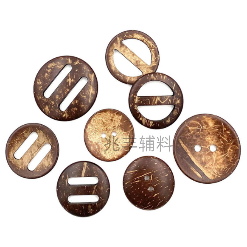 Swimsuit, new coconut button, coconut shell waist, V-shaped button, round three-button, coat accessory, belt button Item Picture
