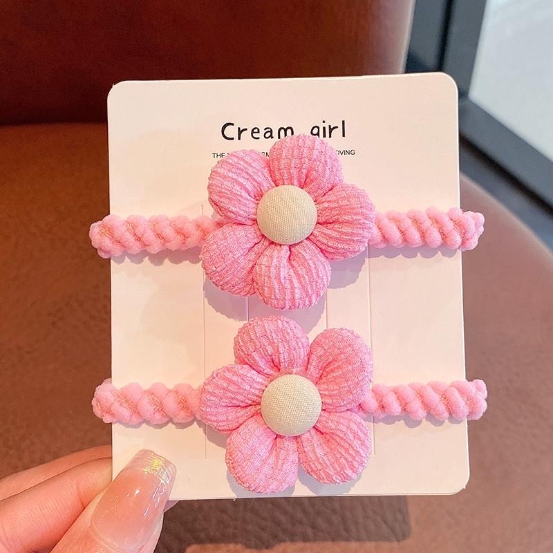 高弹力不伤发/布艺可爱发绳/糖果色系萌趣白底实物图