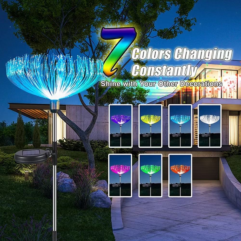 Solar-powered jellyfish ground plug lamp Item Picture