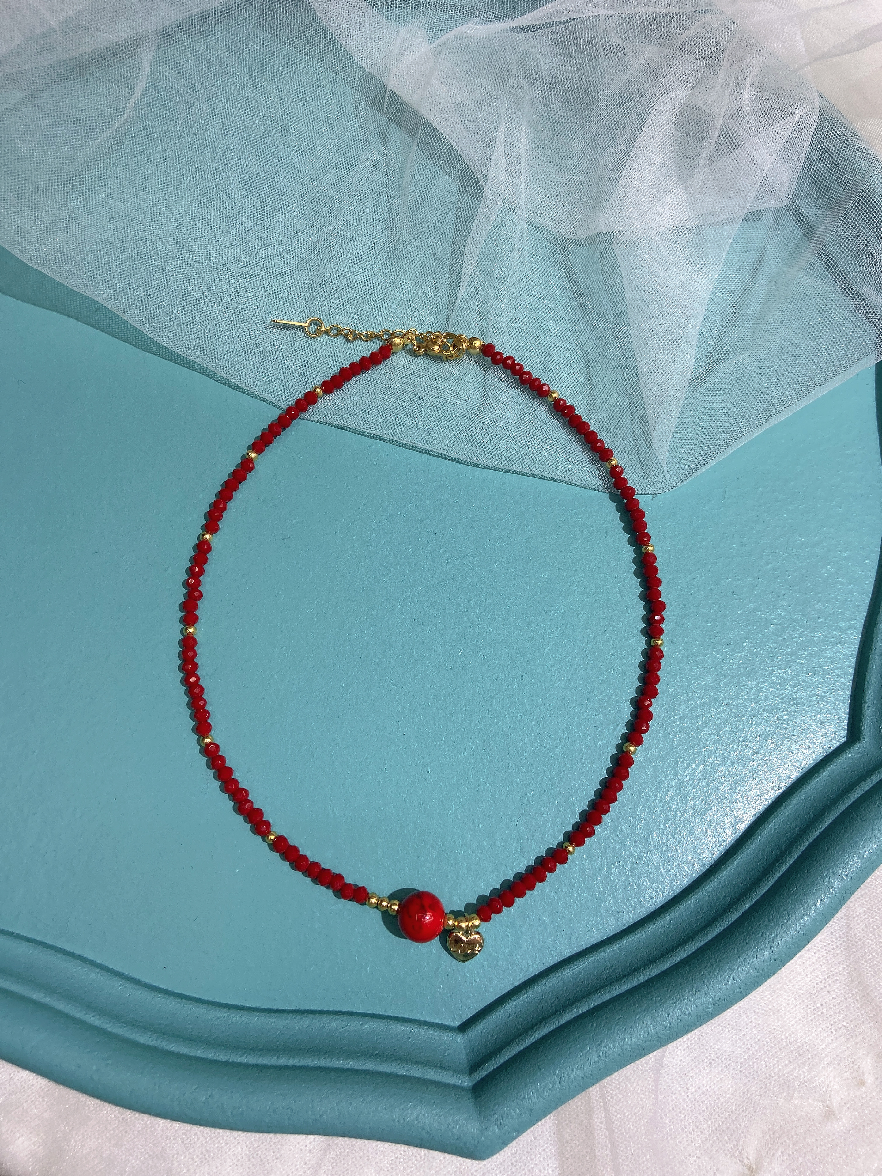 Crystal necklace handcrafted beaded factory direct sales, customizable colors available Specification image