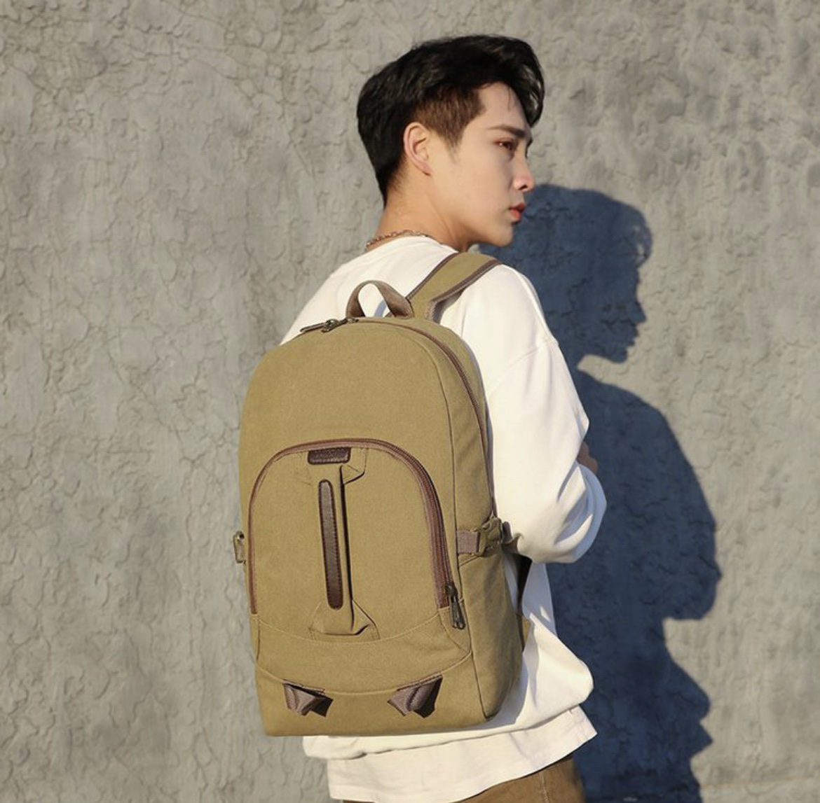 2023新款帆布双肩背包牛仔背包复古潮色坚固耐用跨境外贸出口026背包