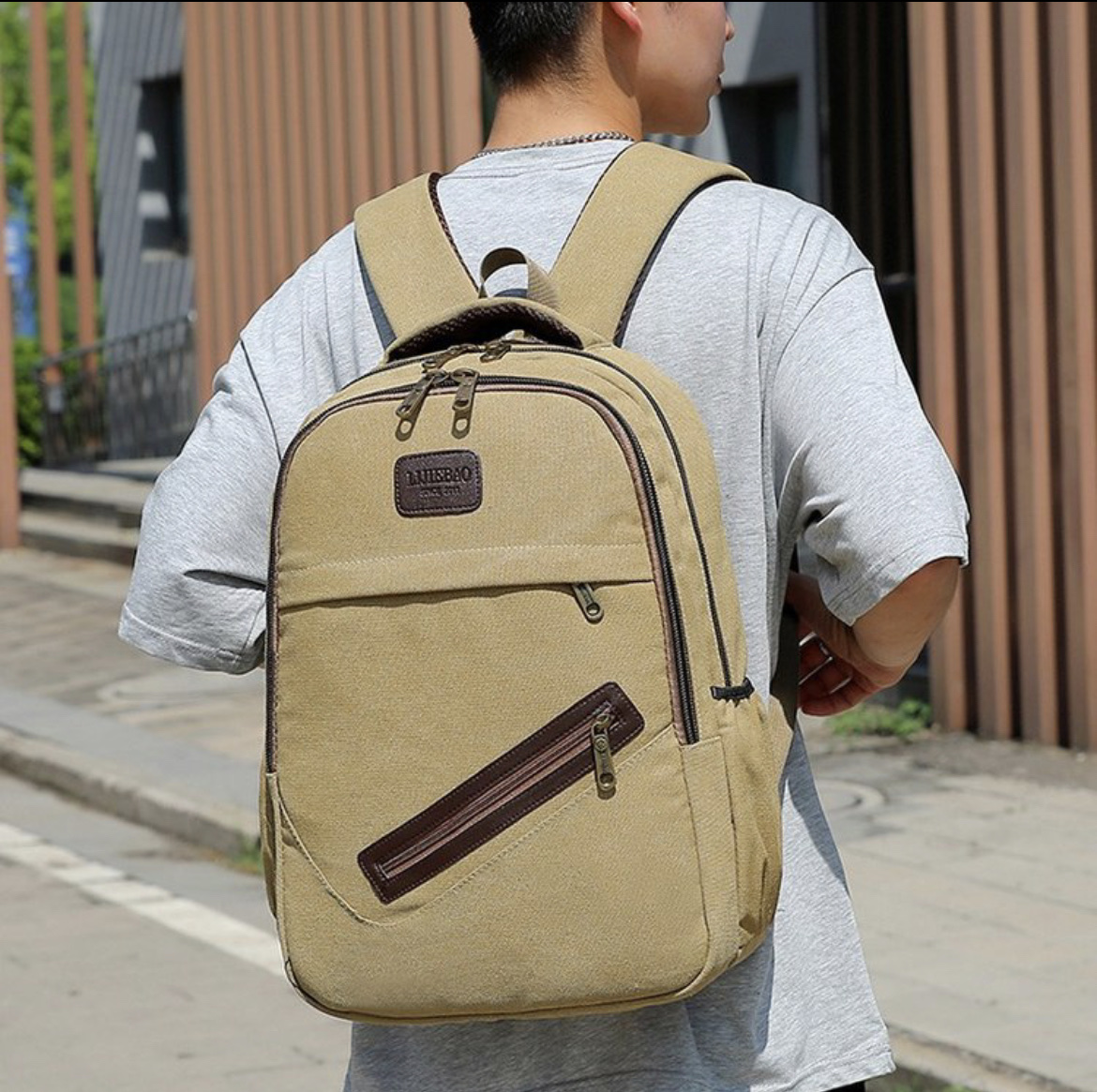 2023新款帆布双肩背包牛仔背包复古潮色坚固耐用跨境外贸出口003背包