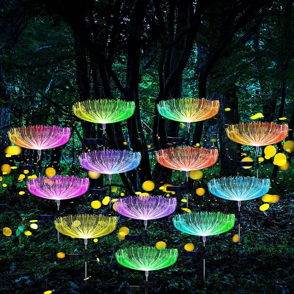Solar-powered jellyfish ground plug lamp details Picture