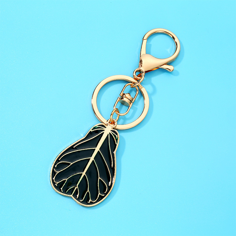 Turtle-back leaf keychain pendant, Nordic green oil-dripping bag pendant Specification image