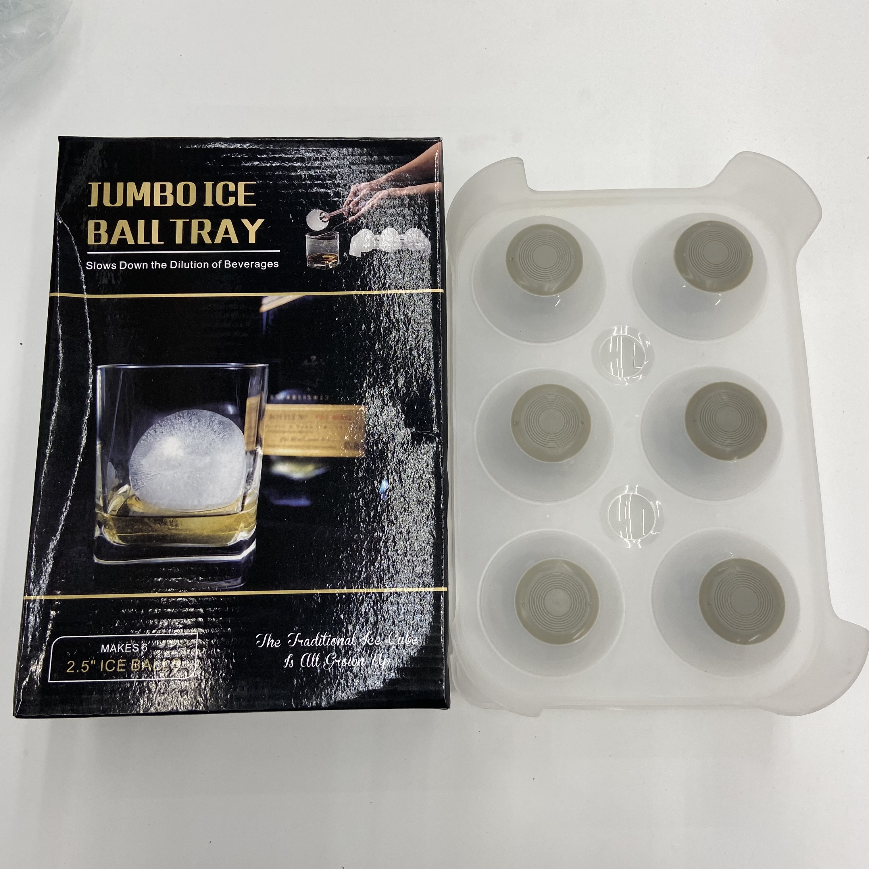冰球模威士忌冰球模具鸡尾酒冰格冰模硅胶6孔冰块模具硅胶材质冰