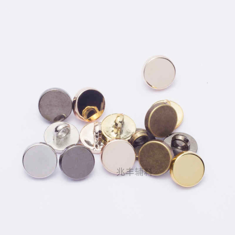 Wholesale plastic flat high-footed round buttons, electroplated buttons, UV buttons, men's and women's shirt buttons, foot buttons Specification image