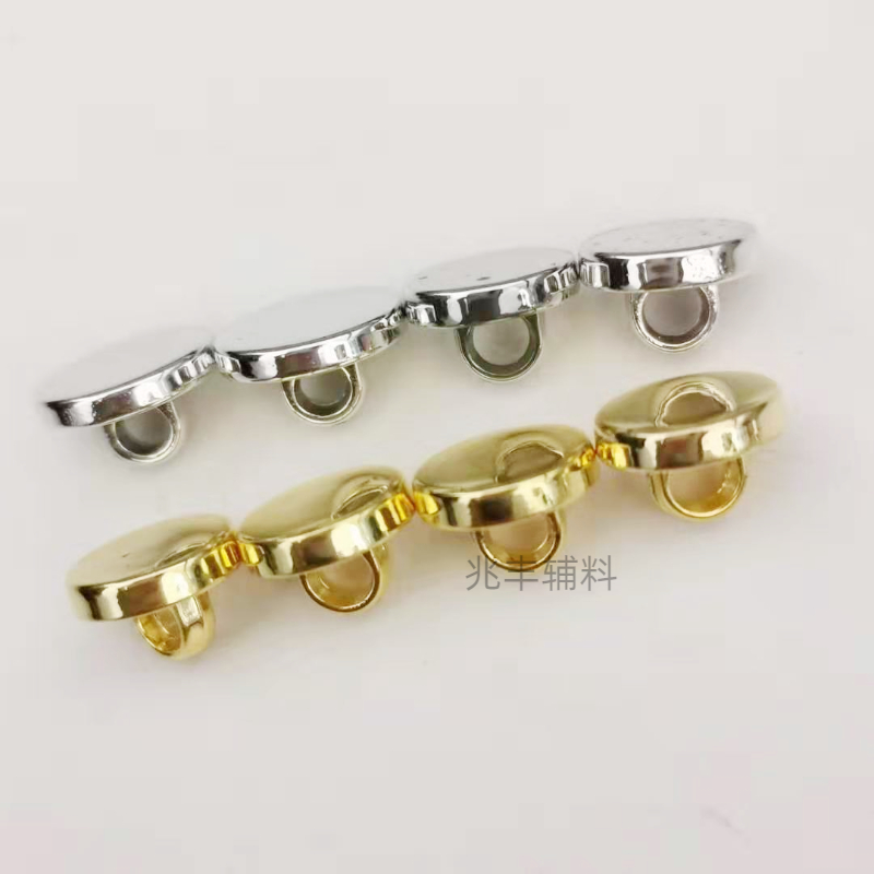 Wholesale plastic flat high-footed round buttons, electroplated buttons, UV buttons, men's and women's shirt buttons, foot buttons