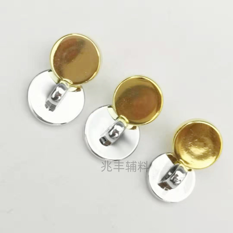 Wholesale plastic flat high-footed round buttons, electroplated buttons, UV buttons, men's and women's shirt buttons, foot buttons details Picture