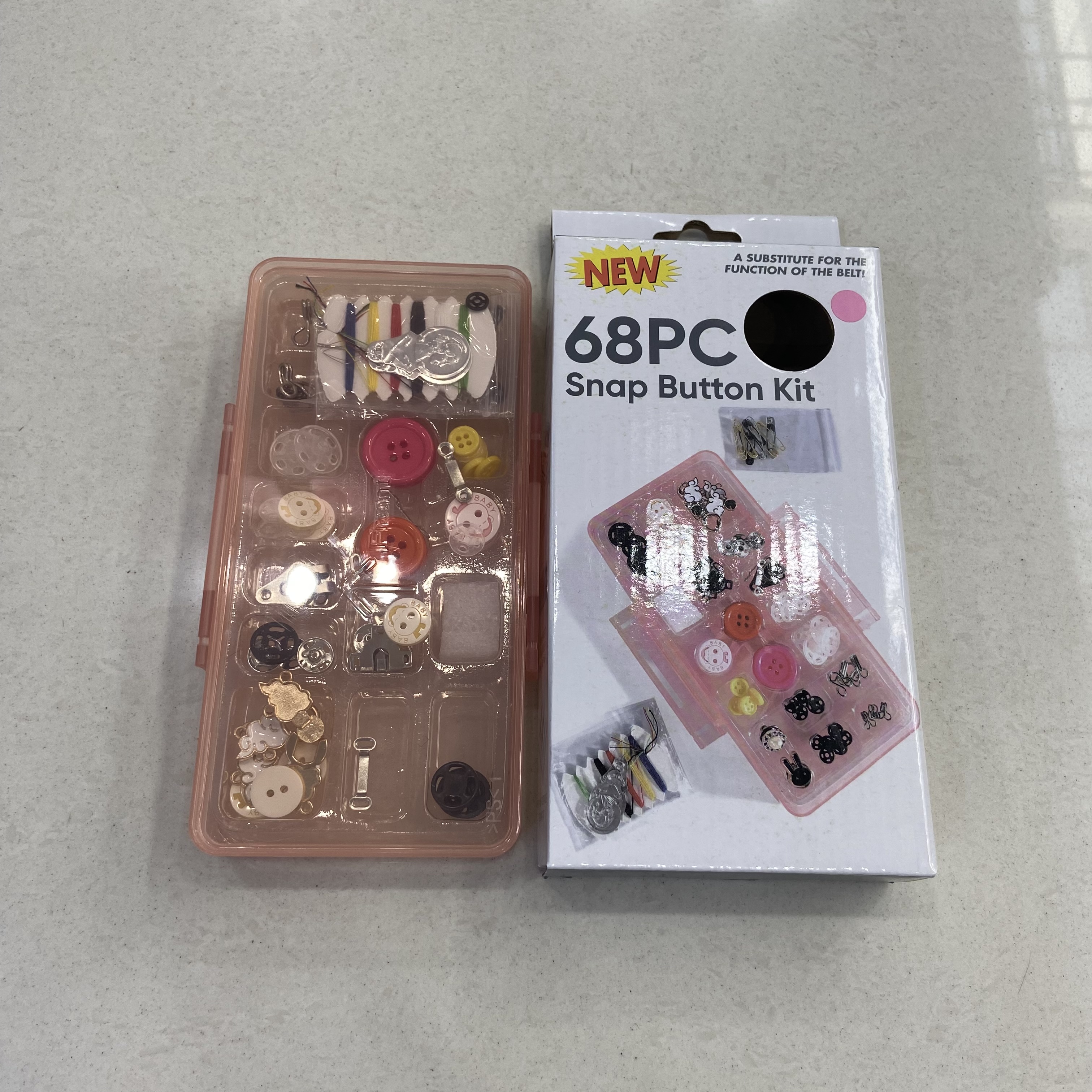 68PCS套针线盒便携子母扣套装针线盒家用套装