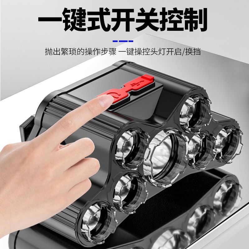 Strong headlight outdoor 11led rechargeable waterproof head-mounted flashlight, fishing headlight, night fishing lamp, miner's lamp Item Picture