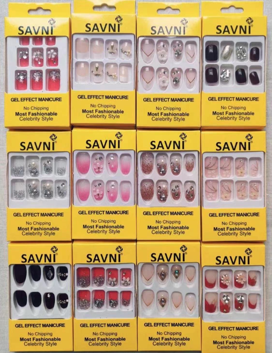 Manicure, handcrafted nails, fake nails with diamonds details Picture