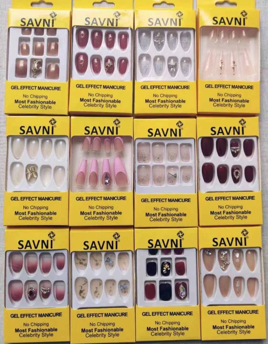 Manicure, handcrafted nails, fake nails with diamonds Specification image
