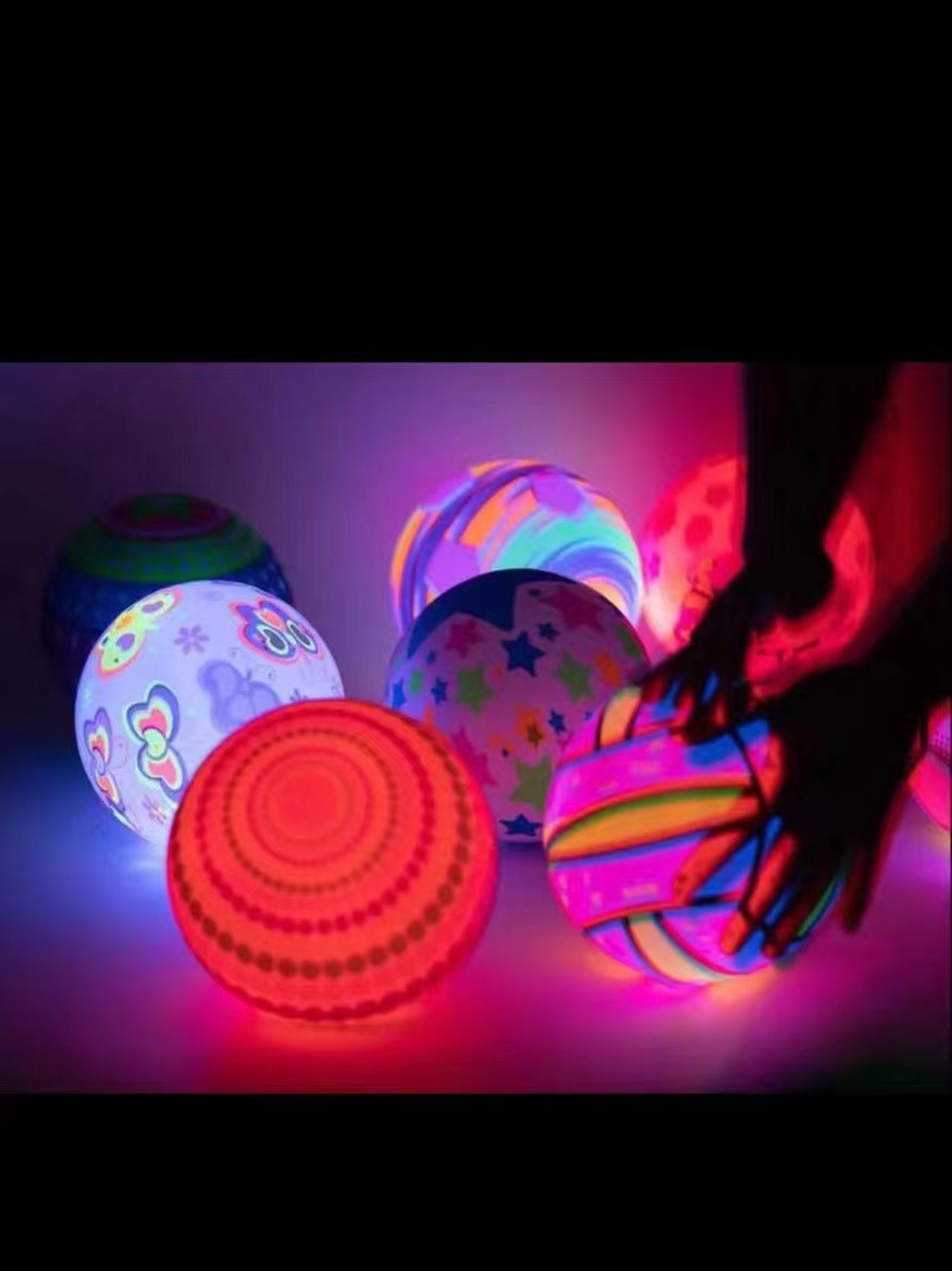 Large luminous fitness swing balls, children's inflatable toys, bouncy balls, flashing portable bouncy balls, street stalls, night markets, outdoor activity toys wholesale details Picture