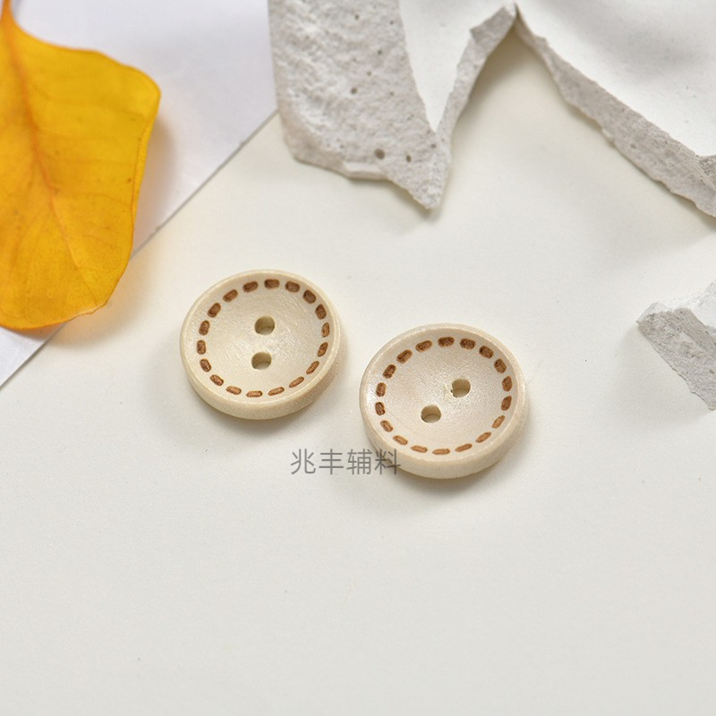 木头纽扣/虚线纽扣/四眼碗扣产品图