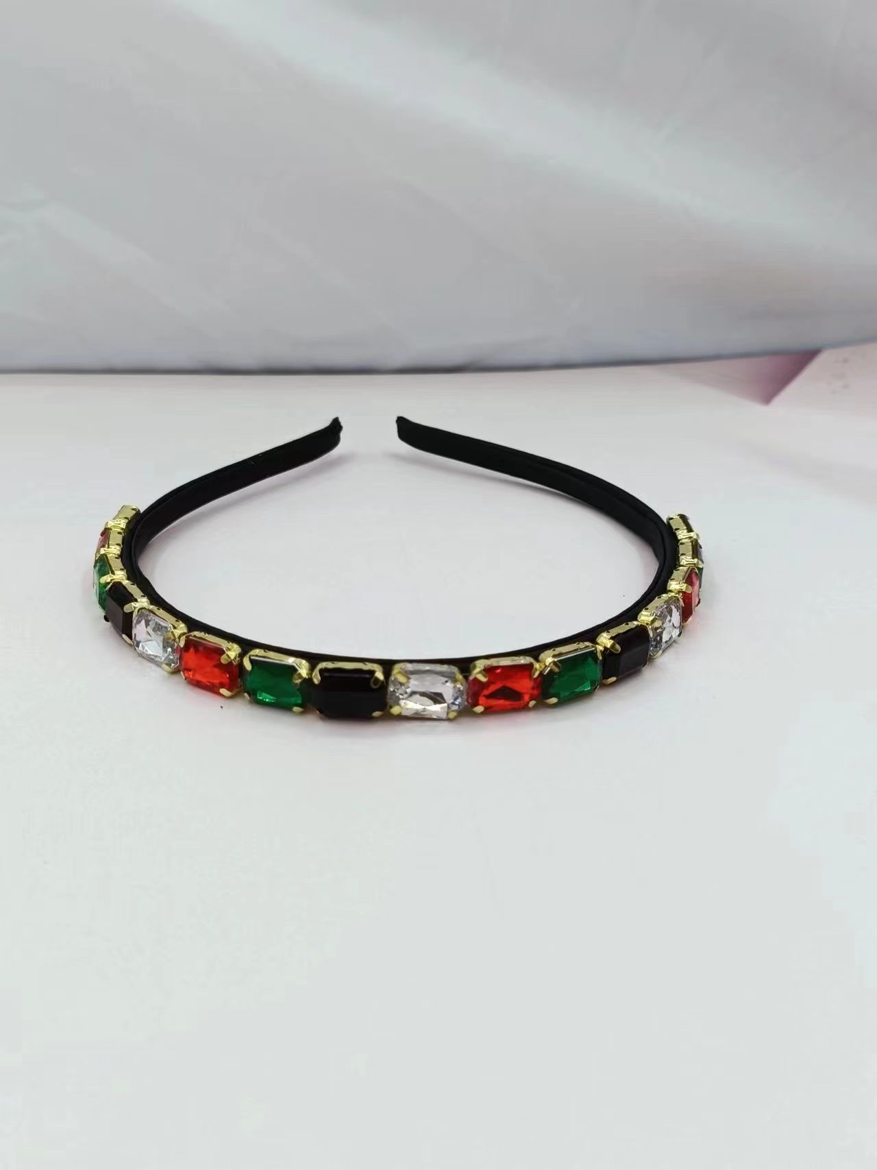 Korean-style full diamond headband for women, a fashionable and simple, super shiny and versatile hair accessory, a trendy new handcrafted headband details Picture