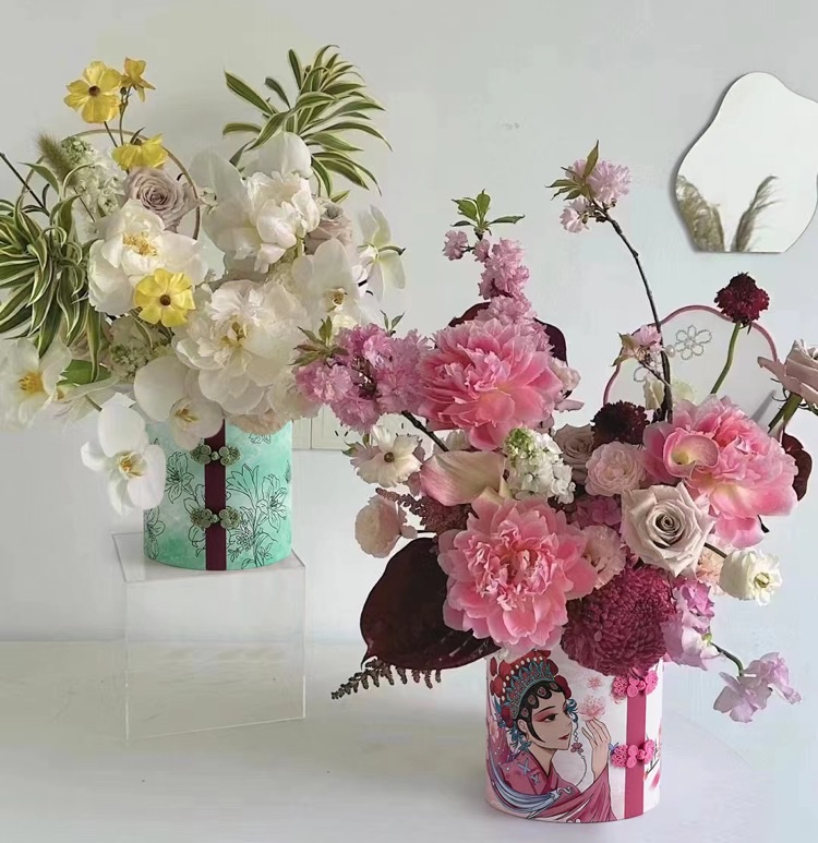 New Chinese-style hugging bucket, flower packaging box, accessory packaging box, storage box details Picture