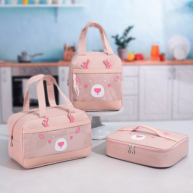 New cute lunch box bags with rice, hand-held bento bags, insulated lunch bags, Oxford cloth bento bags wholesale