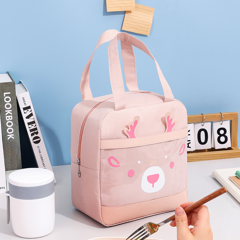 New cute lunch box bags with rice, hand-held bento bags, insulated lunch bags, Oxford cloth bento bags wholesale Specification image