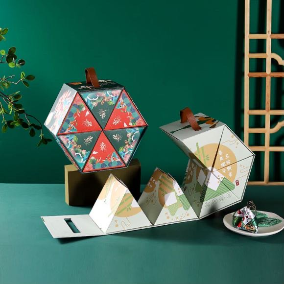 New folding zongzi gift box, Dragon Boat Festival packaging box, high-end gift box, hand-held box Application Scenario