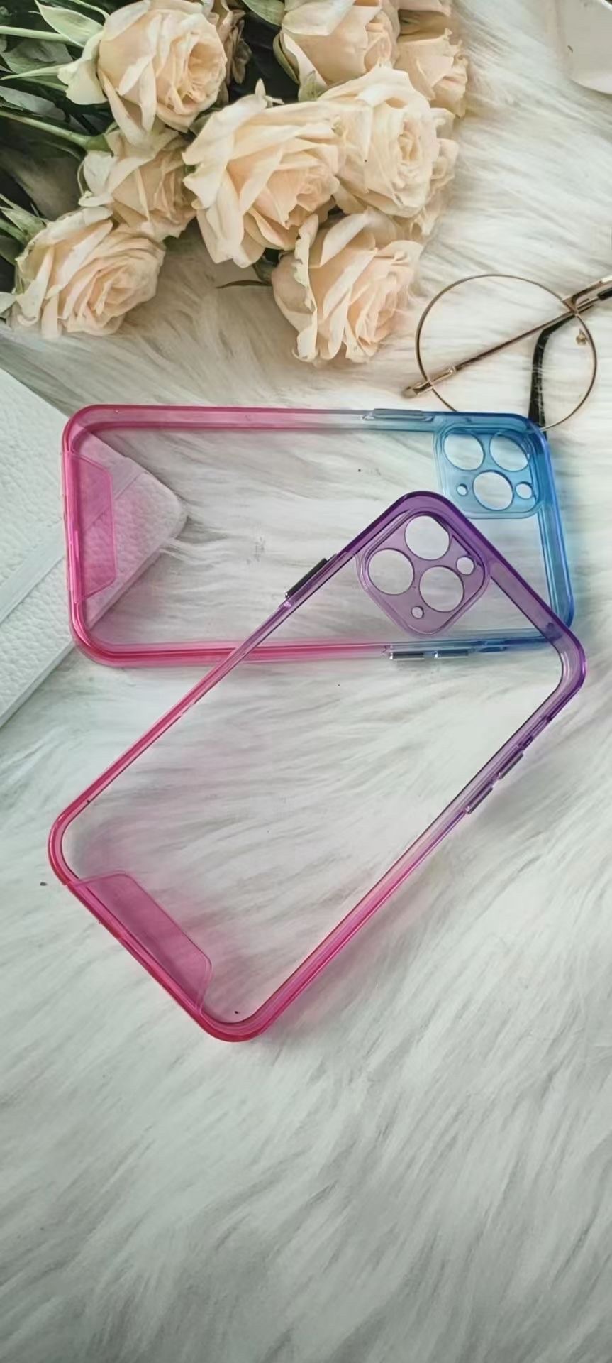 亚马逊外贸款适用iPhone14Promax太空手机壳TPU双色渐变苹果13 