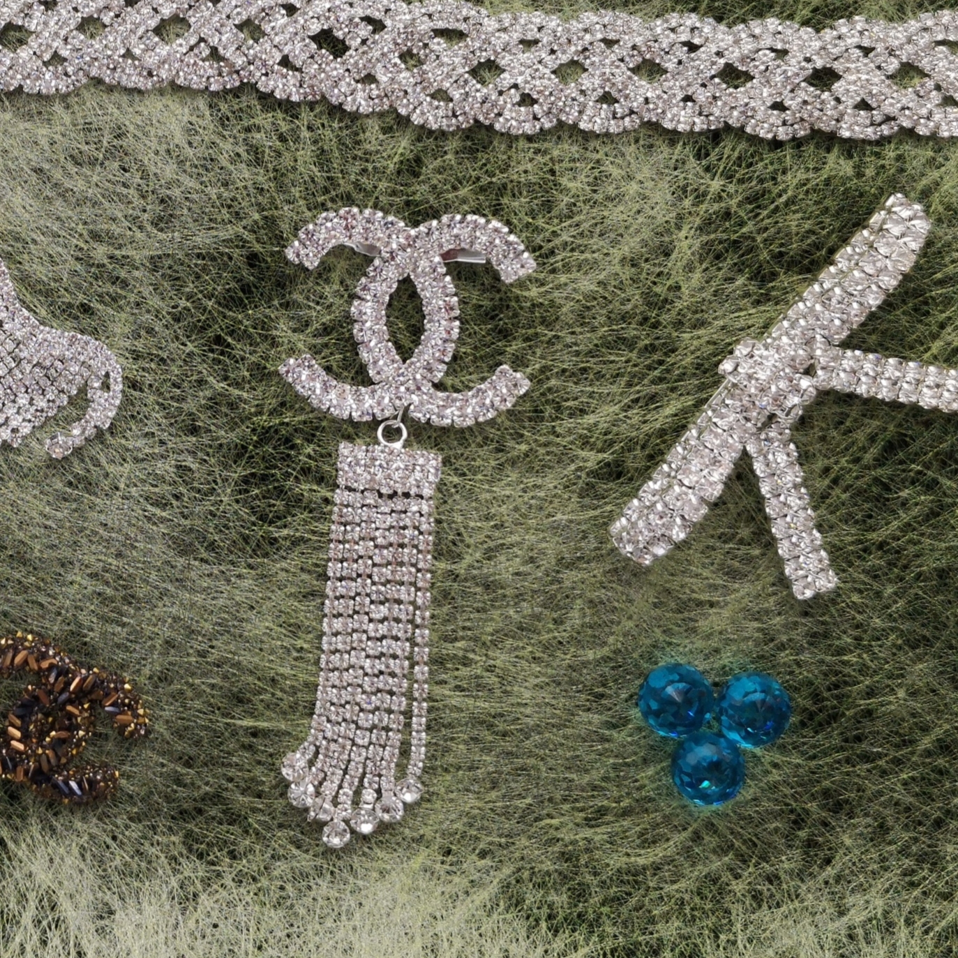 Double C letter Xiaoxiang elegant Su high-end earring accessory, Panda water diamond fashionable and versatile women's earrings 5391 Item Picture