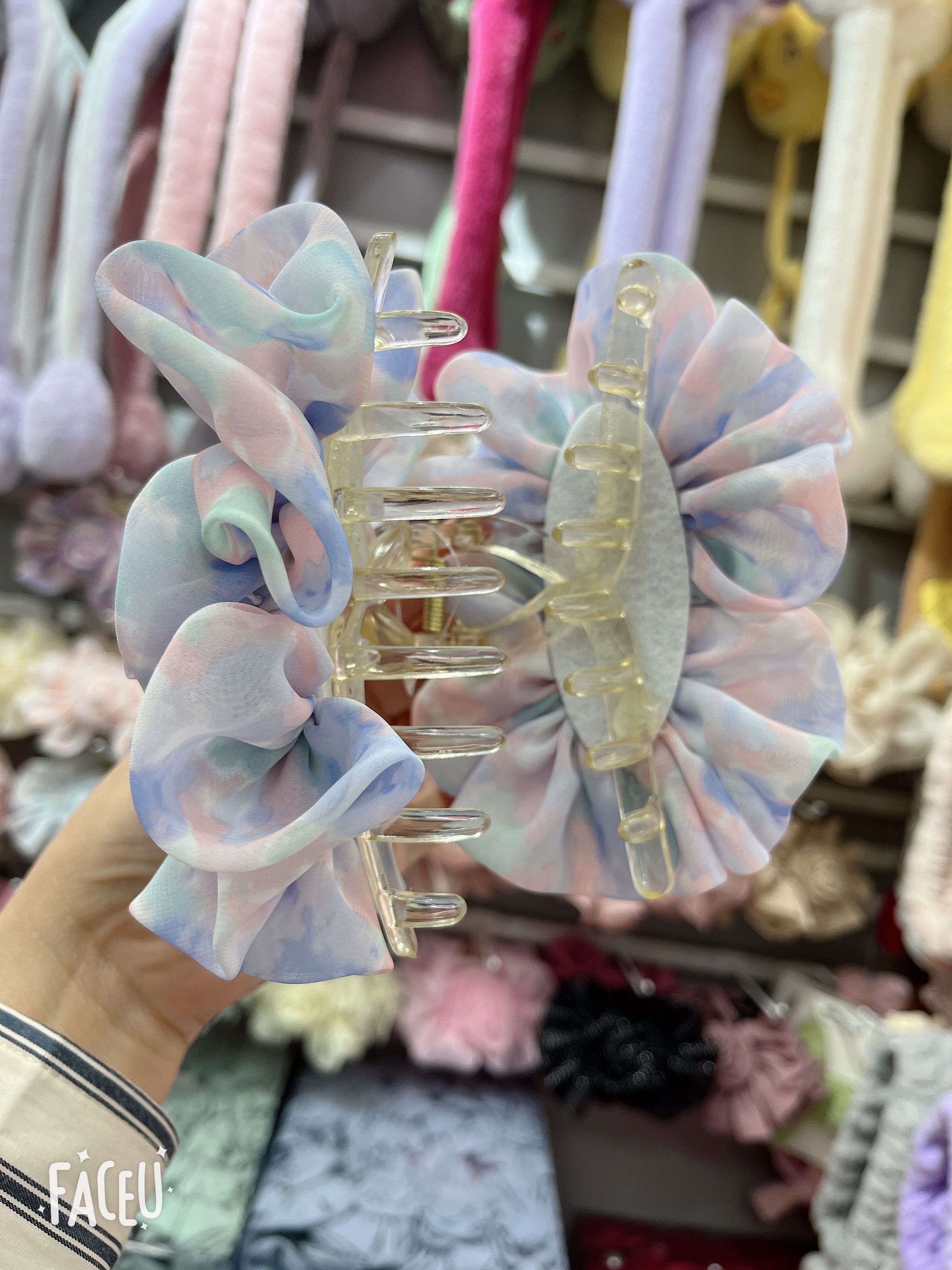 Korean-style tie-dye fashion trend, elegant and stylish grabber, handcrafted, 13 cm large grabber Item Picture