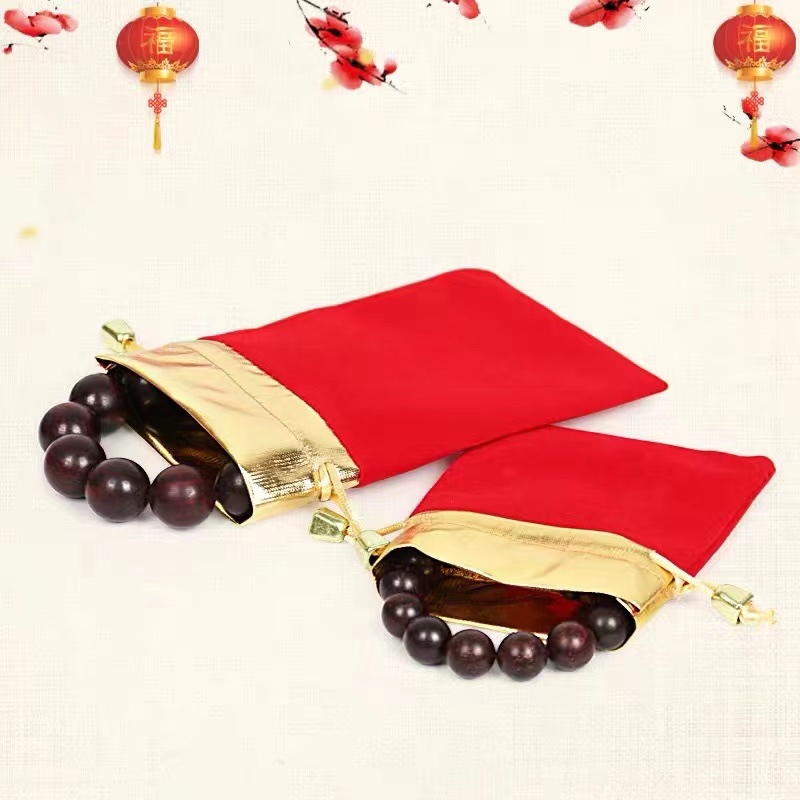 绒布袋/束口袋/抽绳袋白底实物图