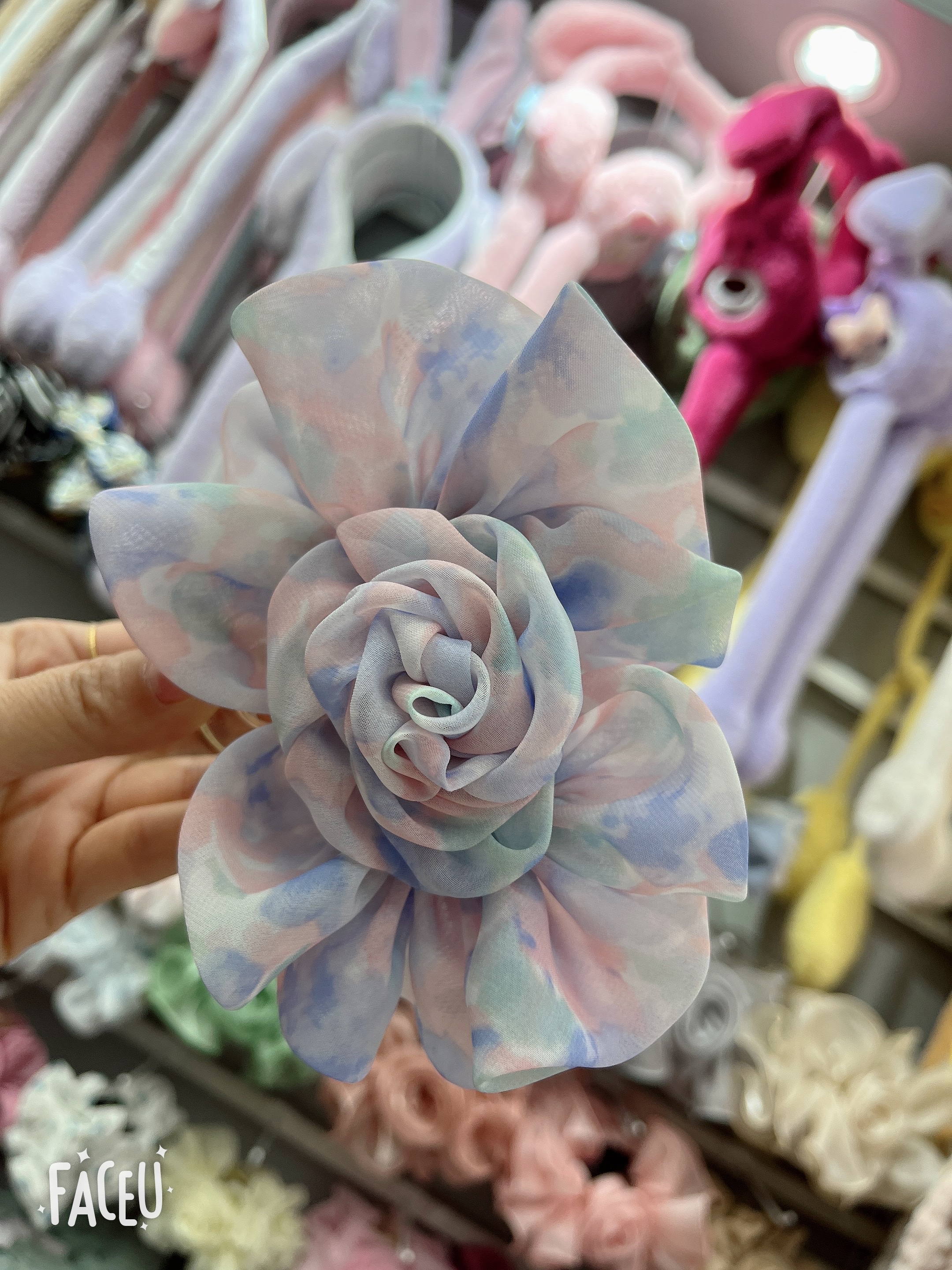 Korean-style tie-dye fashion trend, elegant and stylish grabber, handcrafted, 13 cm large grabber details Picture