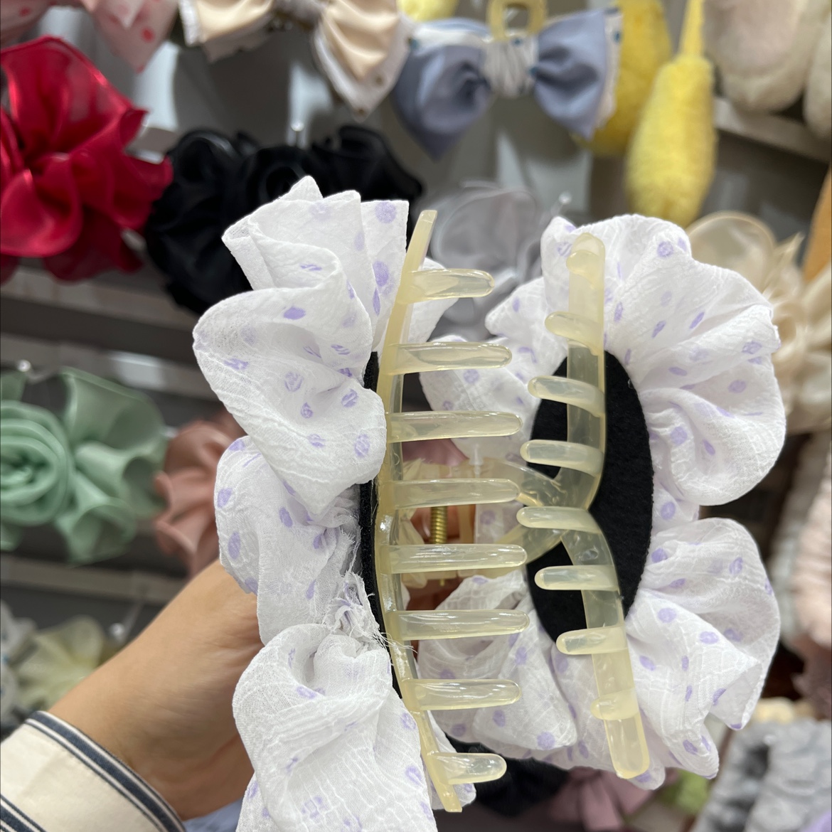 Korean-style fashionable and elegant grabber, handcrafted, 13 cm large grabber Item Picture