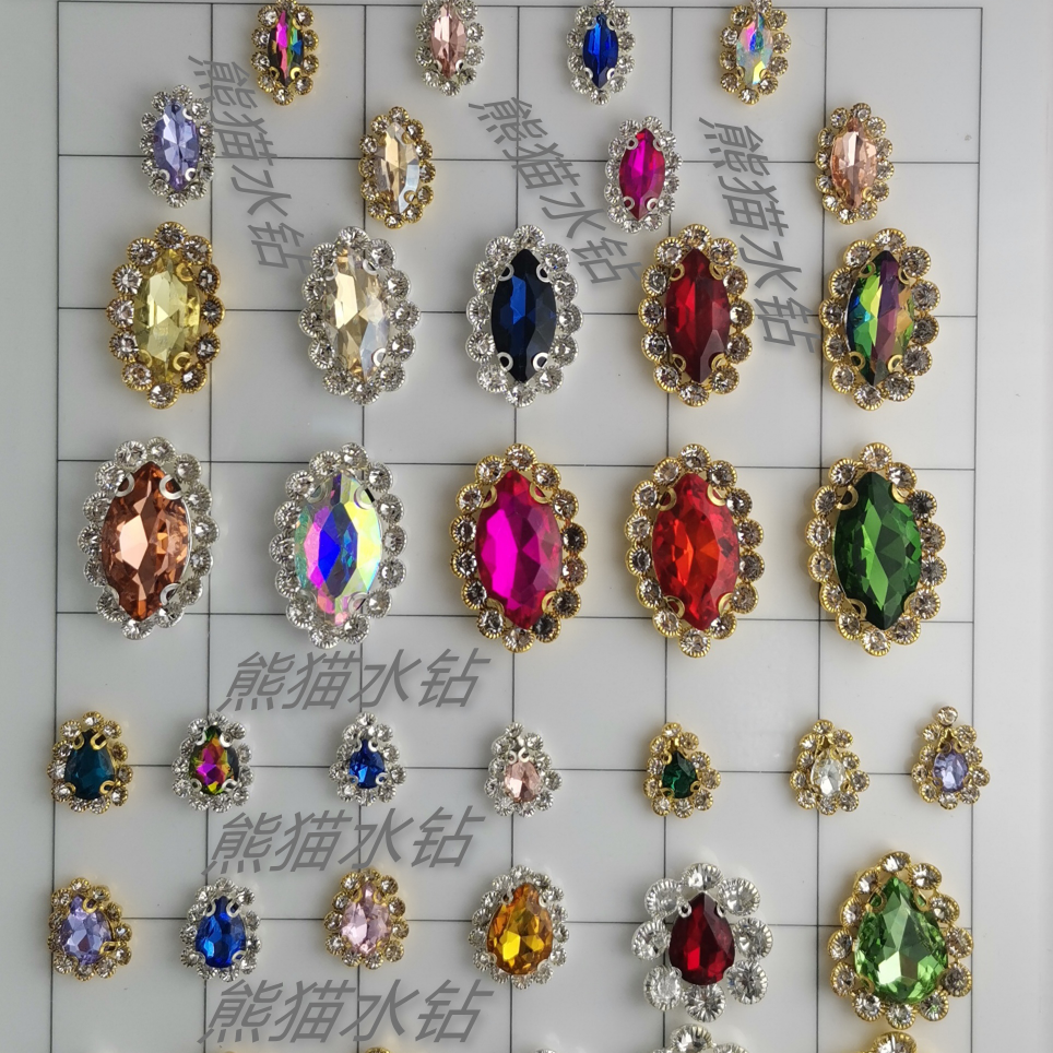 Accesorios accesorios panda strass 8559 accesorios DIY material cerámica suave gotas de agua cuentas de cristal zapatos decoración accesorios details Picture