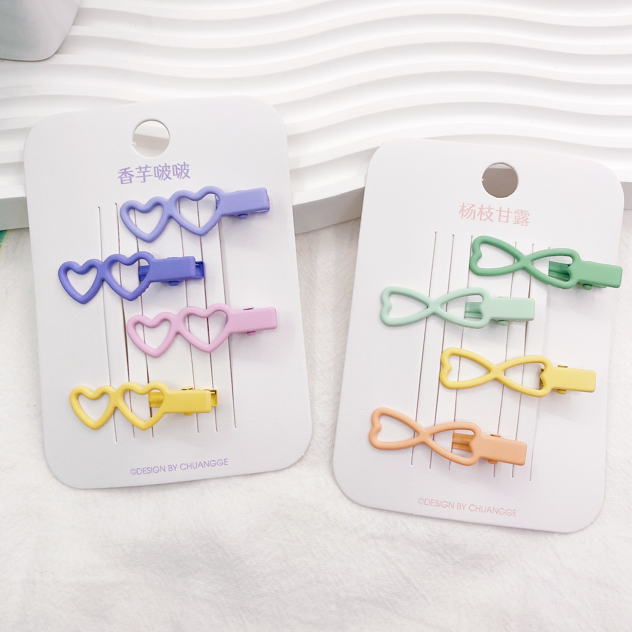 Cute hair clips for children, girls, princesses, bangs, frosted edges, small broken hair clips Specification image