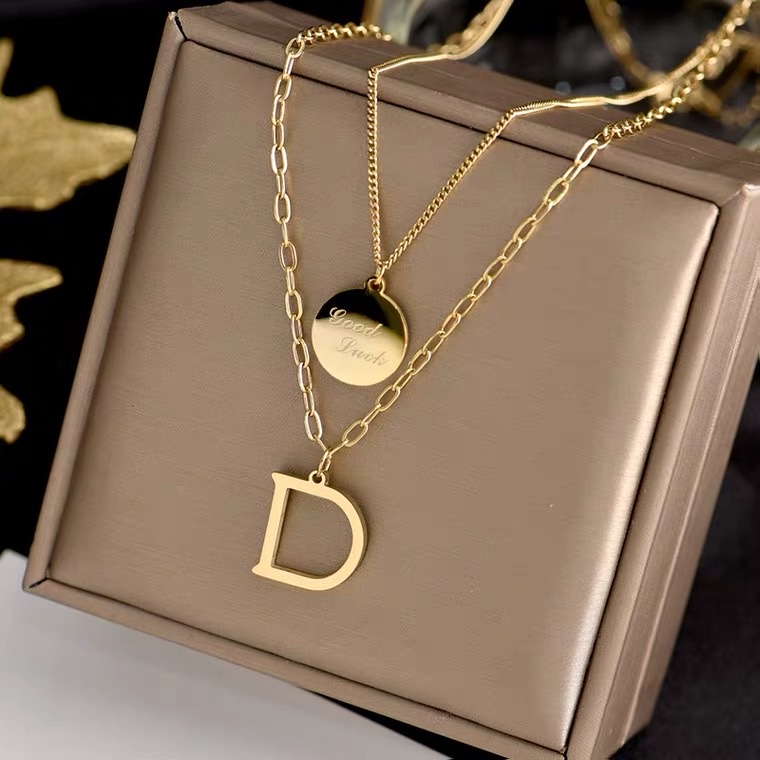 双层钛钢项链图