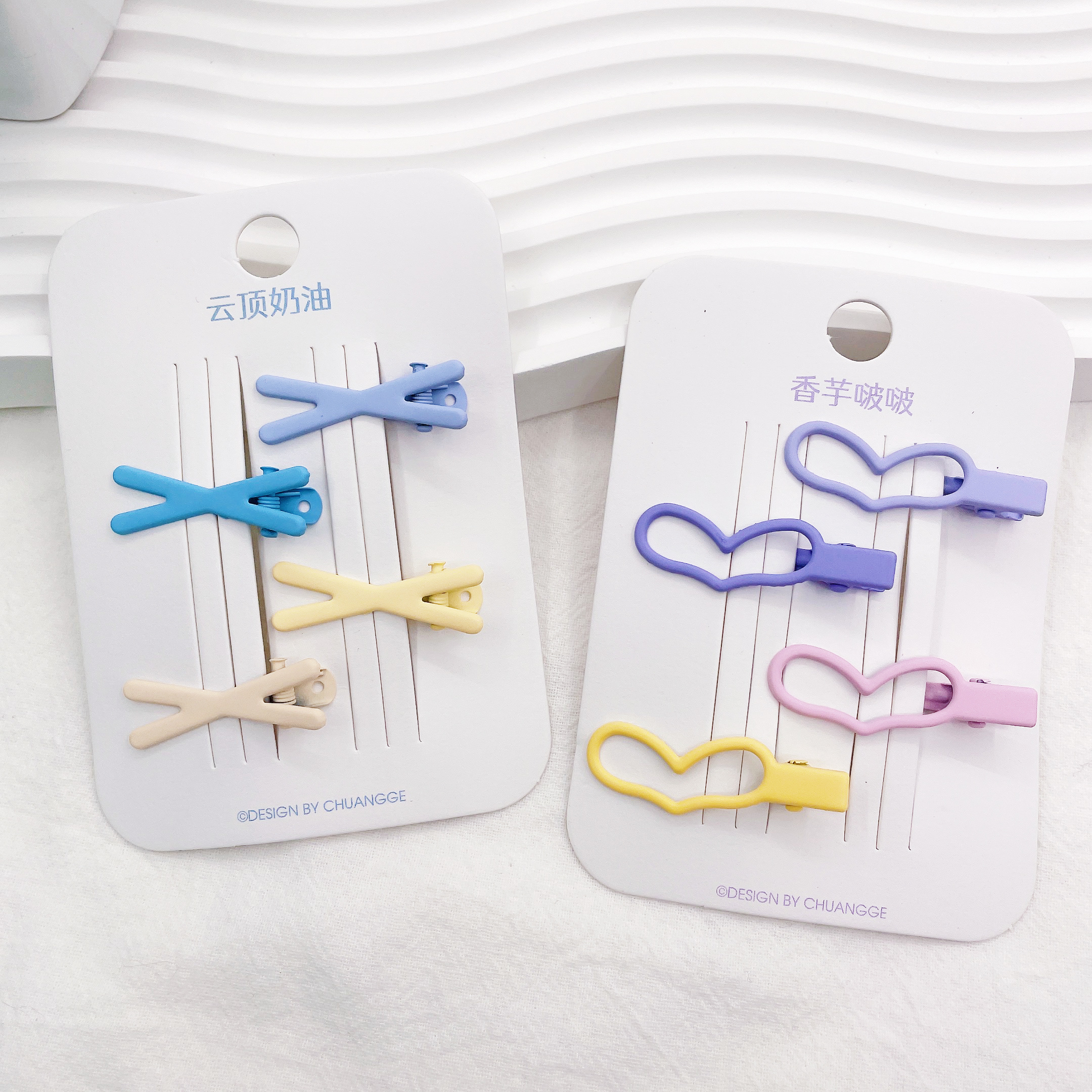 Cute hair clips for children, girls, princesses, bangs, frosted edges, small broken hair clips details Picture