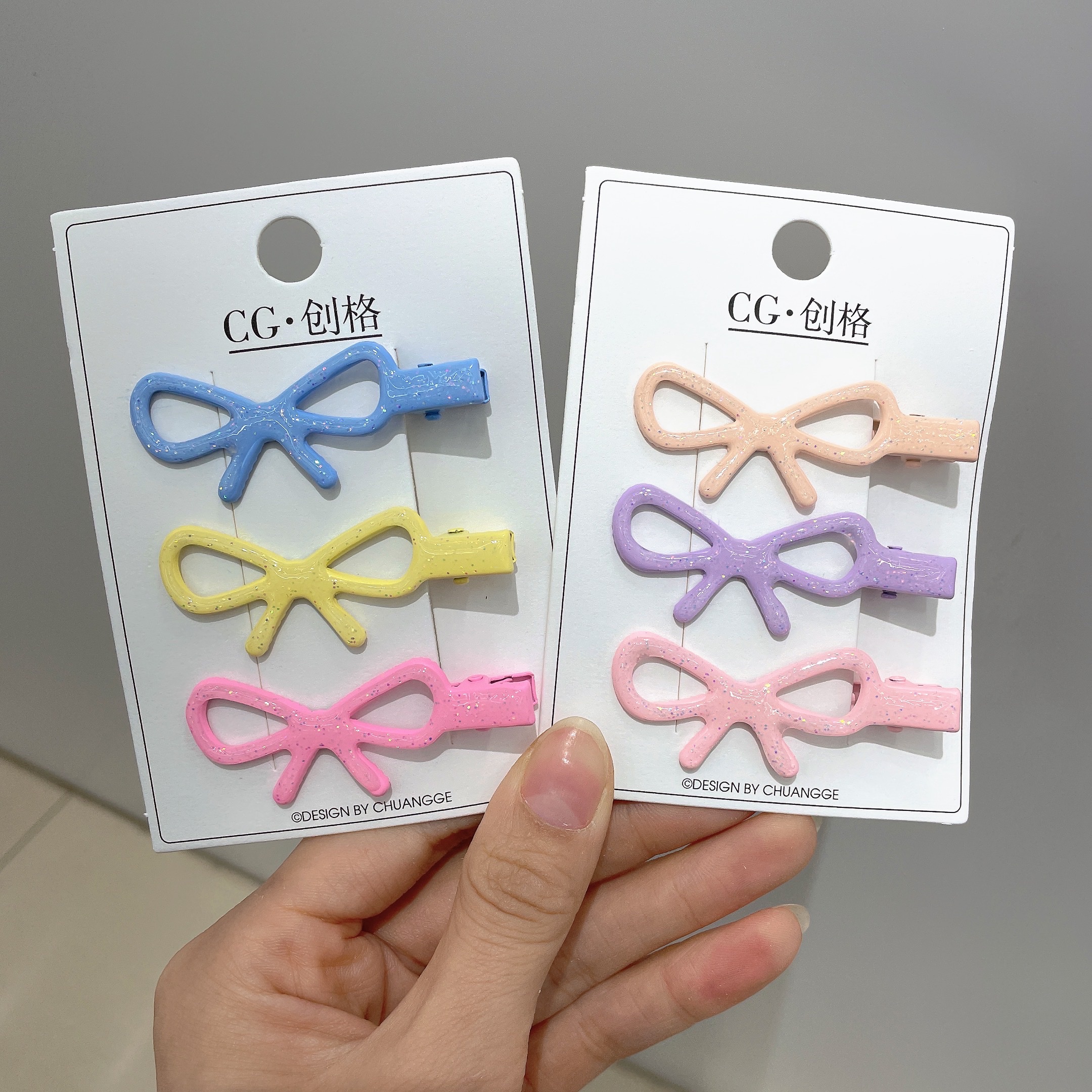 Oil-dripping cute glitter hair clips, children's hair clips, girls' princess press clips, bangs clips, edge clips, small broken hair clips Item Picture