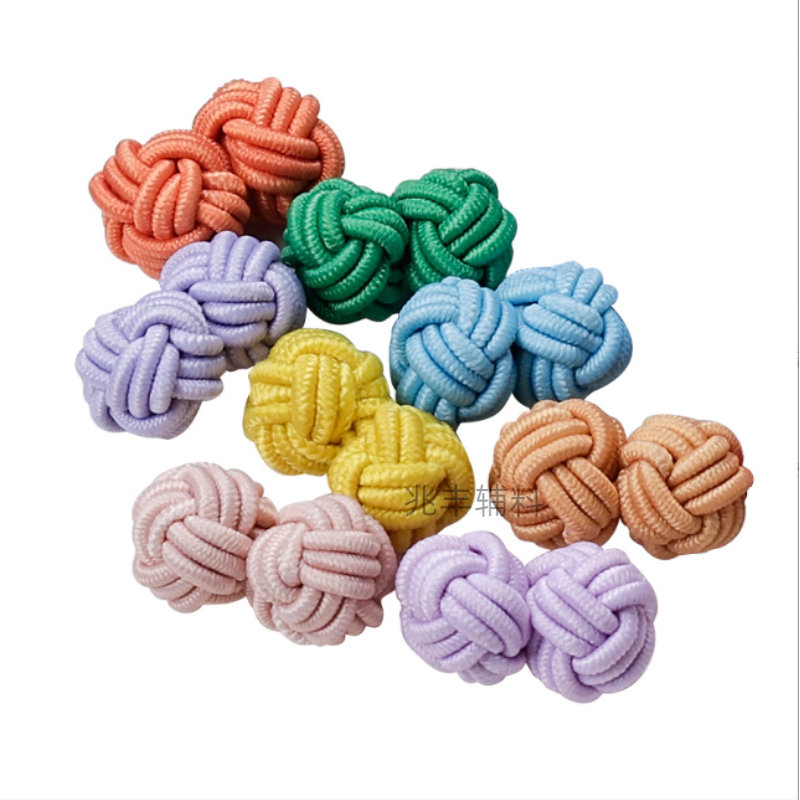 双珠袖扣/弹力袖扣/圆珠盘扣白底实物图