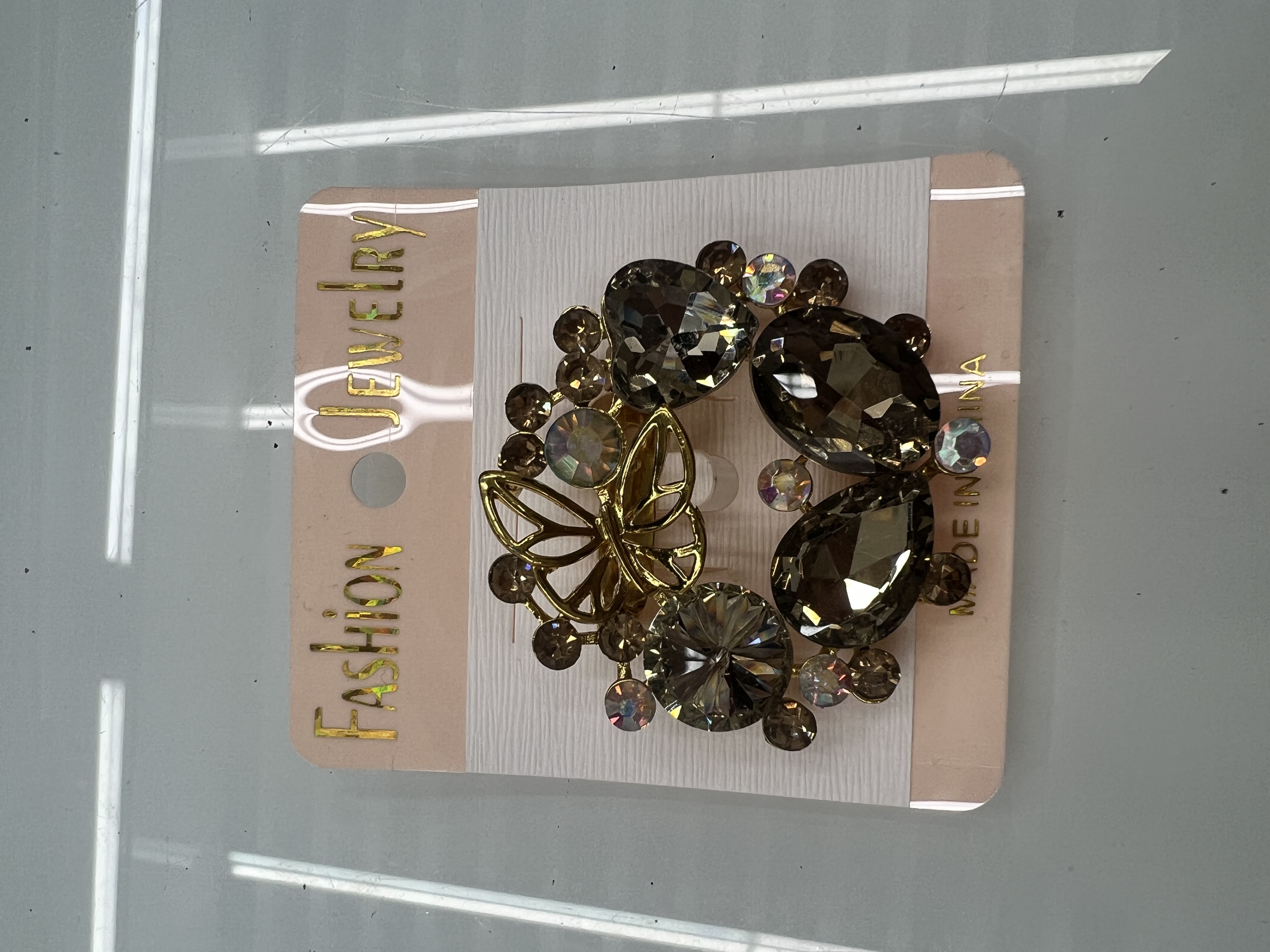 【宏泰饰品】国潮系列蝴蝶宝石水晶胸针