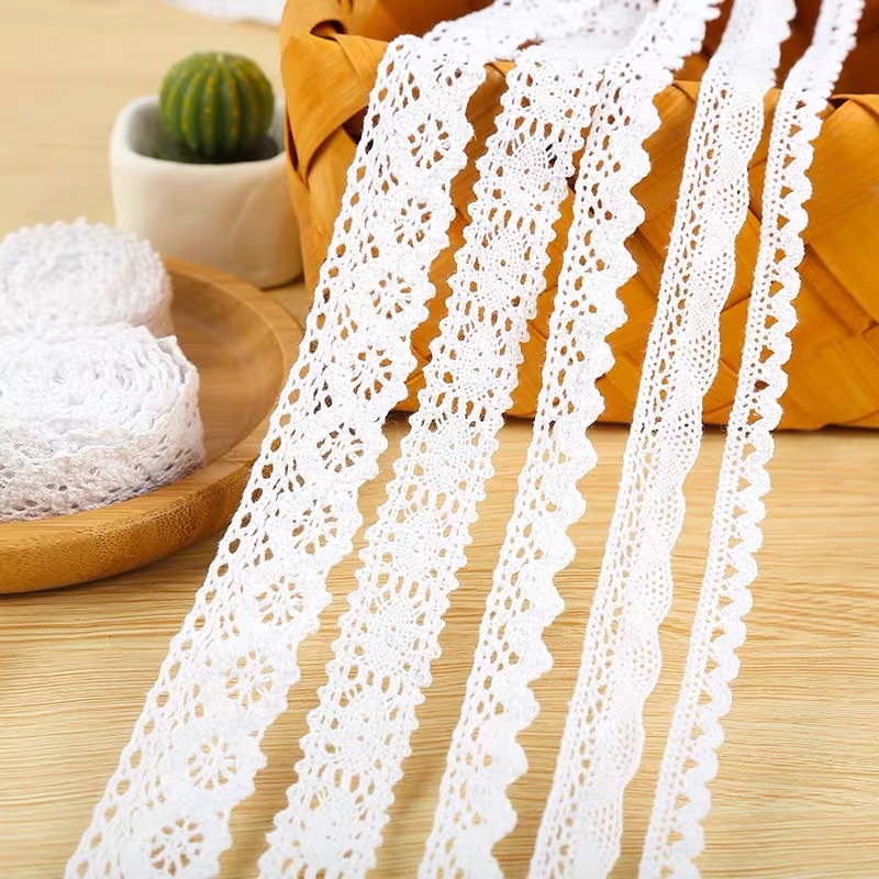 diy handmade materials for kindergarten environmental creation lace trim, including pom-pom trim, white tassels and flower accessories