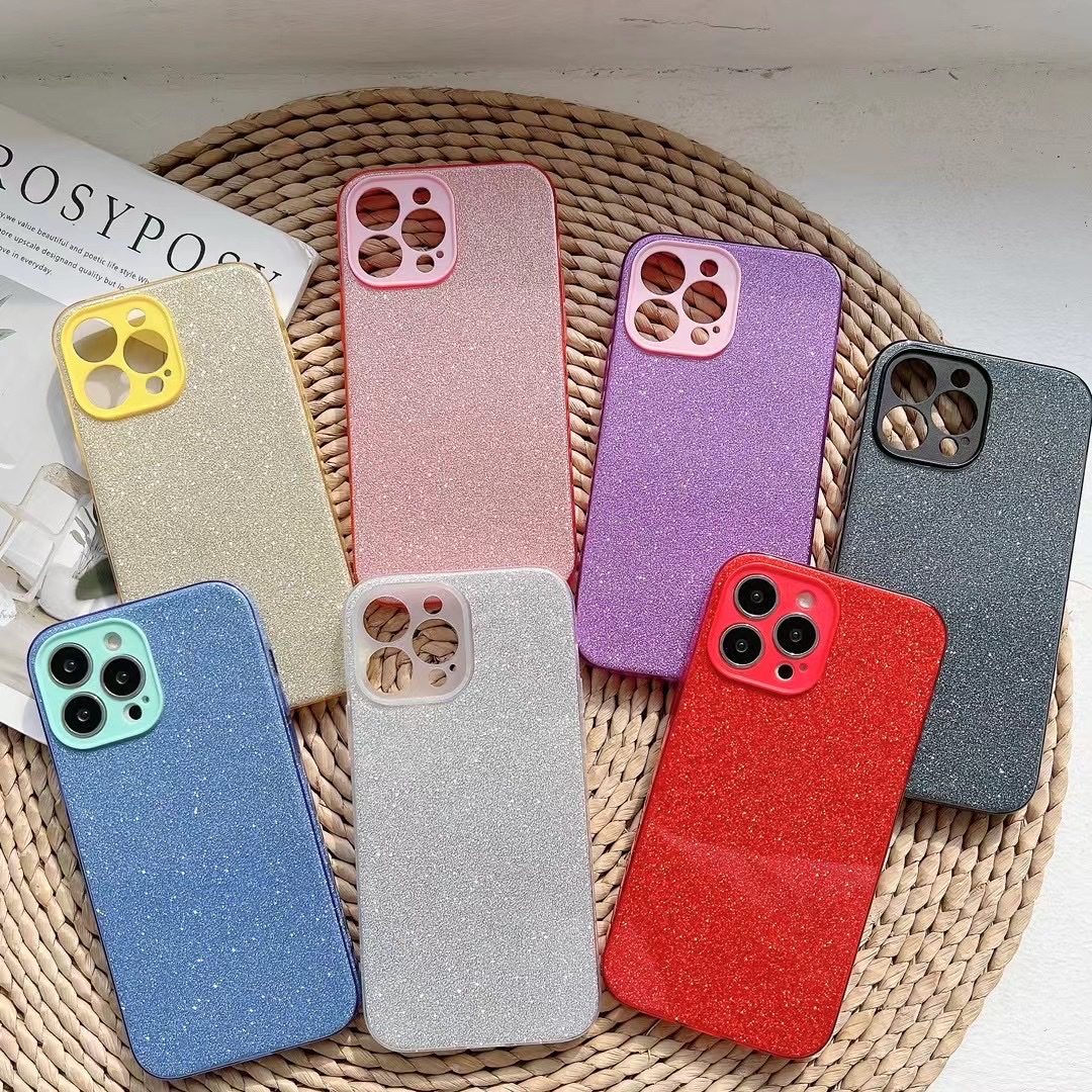 简约韩风适用iPhone14ProMax苹果12来图制作手机壳XS闪粉13软壳