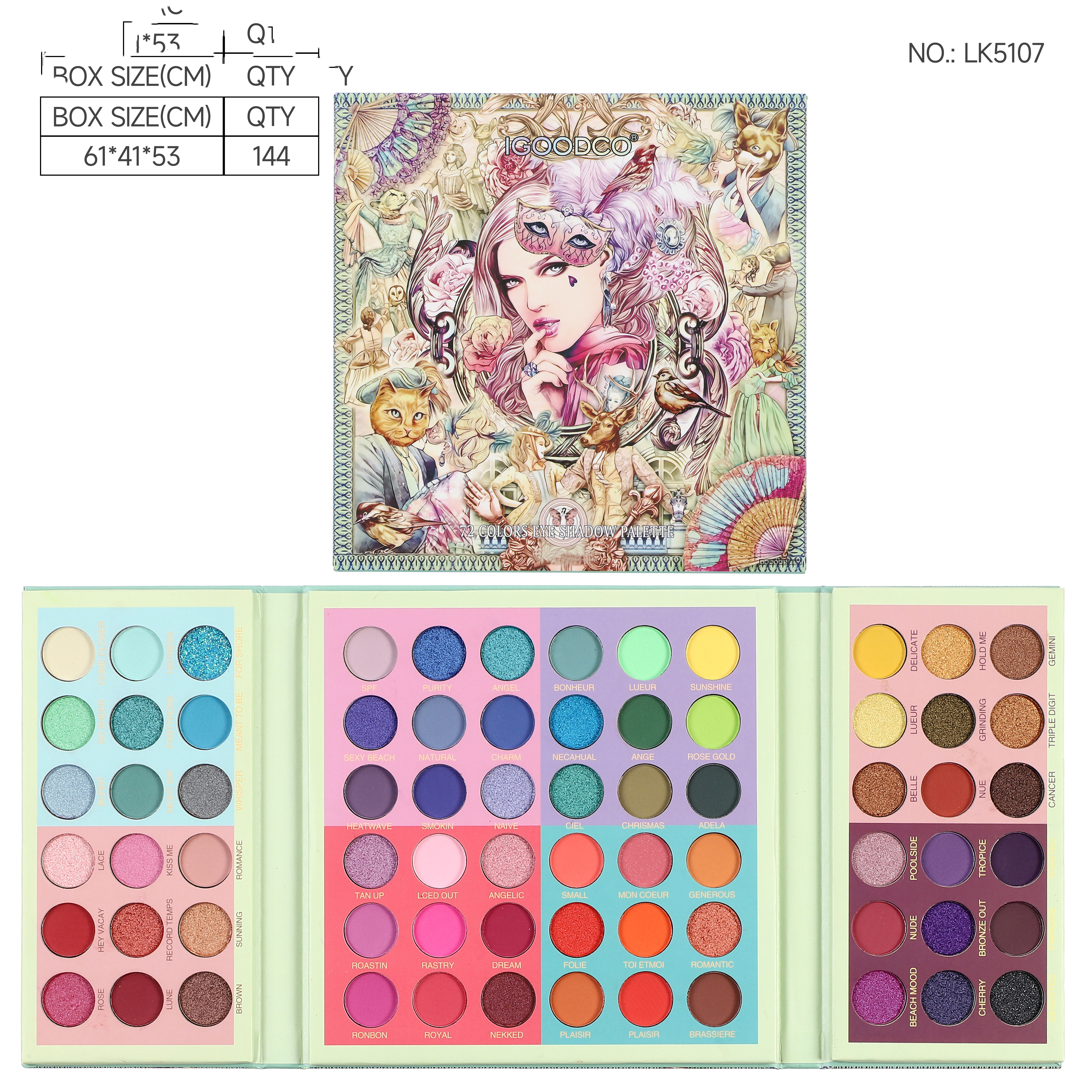 Factory direct sales of multi-color eyeshadow palettes, color mixing palettes, cosmetics and makeup OEM6 Application Scenario