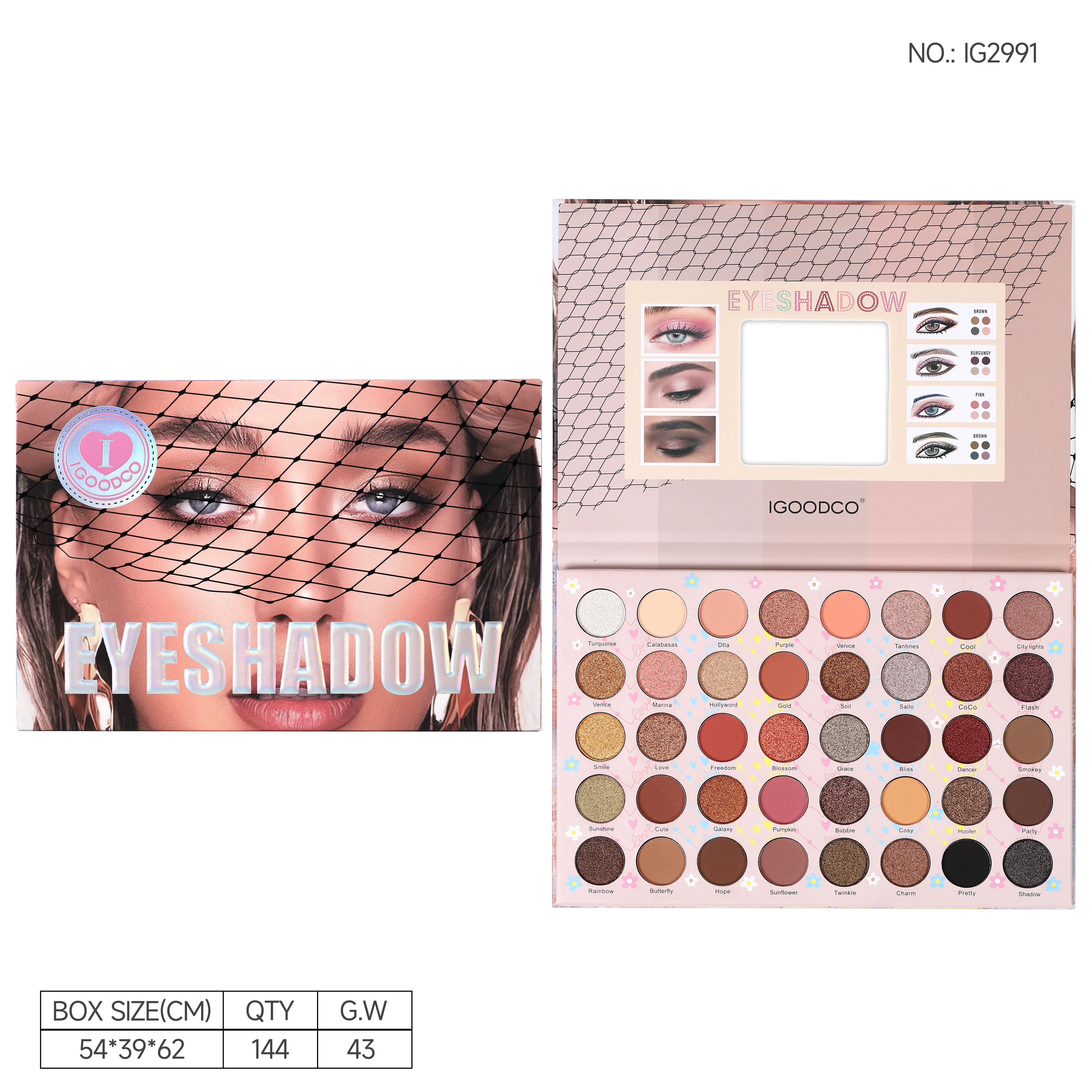 Factory direct sales of multi-color eyeshadow palettes, color mixing palettes, cosmetics and makeup OEM1 Item Picture