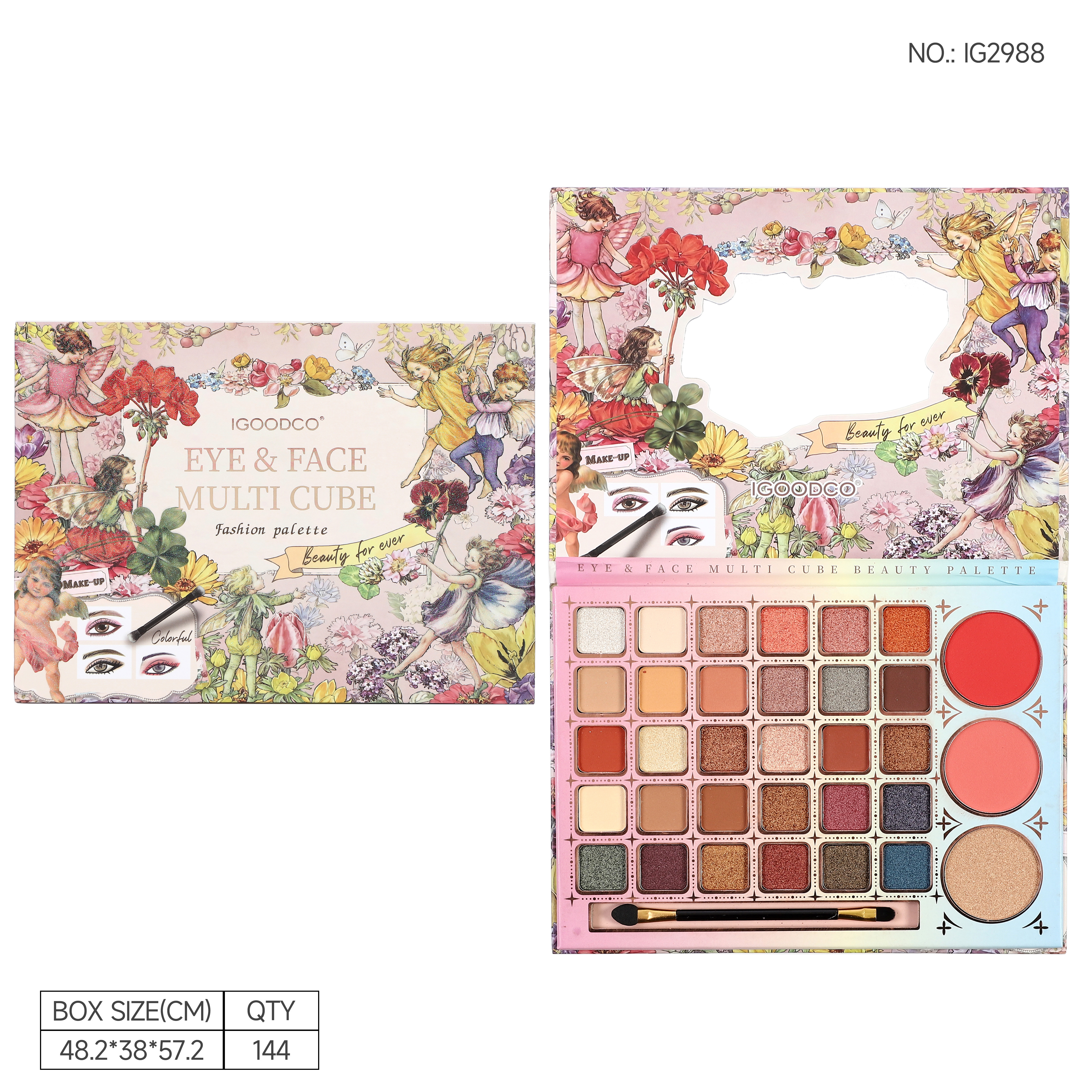 Factory direct sales of multi-color eyeshadow palettes, color mixing palettes, cosmetics and makeup OEM6 Specification image