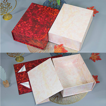 折叠盒特种纸长方形单盒礼物包装盒丝巾盒